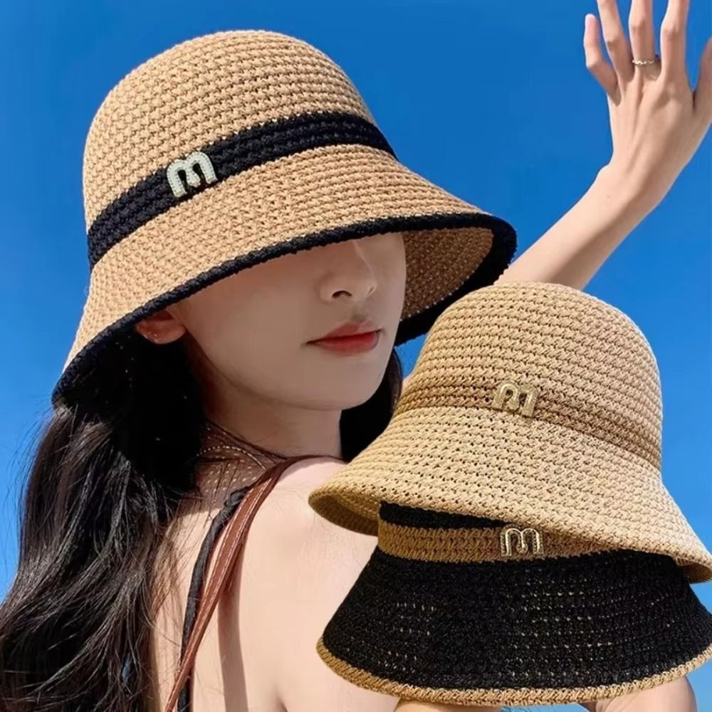 Bucket Hat Straw - Sombrero de Pescador Elegante y Transpirable