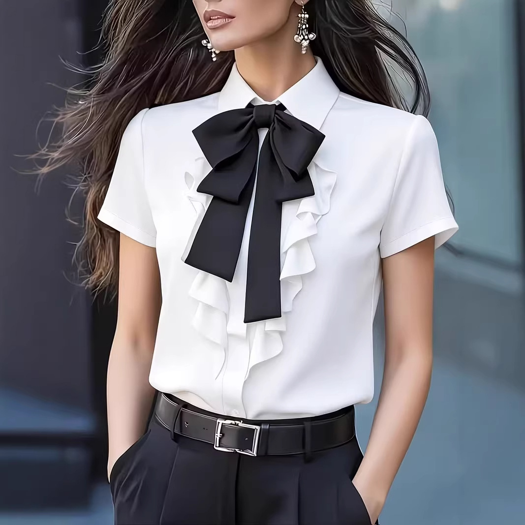 Shirt Camp Collar - Camisa de Manga Corta para Mujer