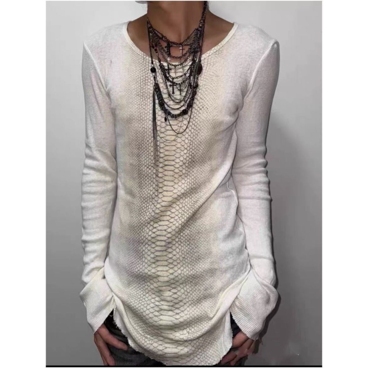 Tee Graphic Print - Camisetas de Manga Larga con Cuello