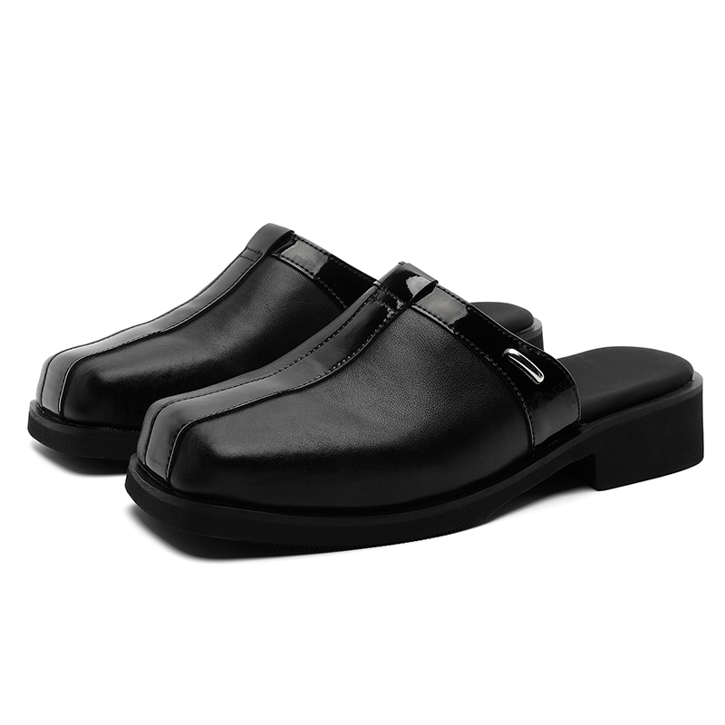 Flip Flop Leather Men - Zapatos de media plataforma para hombre,