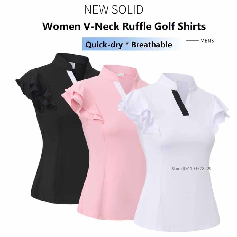 Shirt Camp Collar - Ropa de Golf para mujer, camiseta