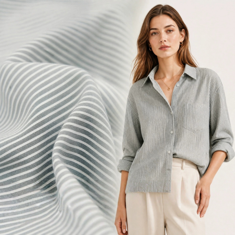 Linen Shirt Breathable - Tela de algodón y lino transpirable