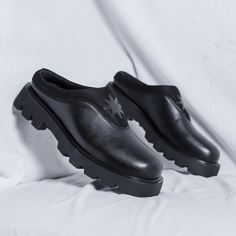 Flip Flop Leather Men - Zapatos de plataforma para hombre, mocasines