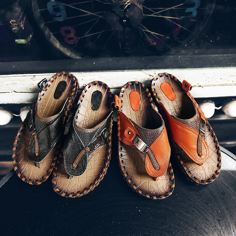 Chanclas para hombre, zapatos  - Flip Flop Leather Men reseña y precio