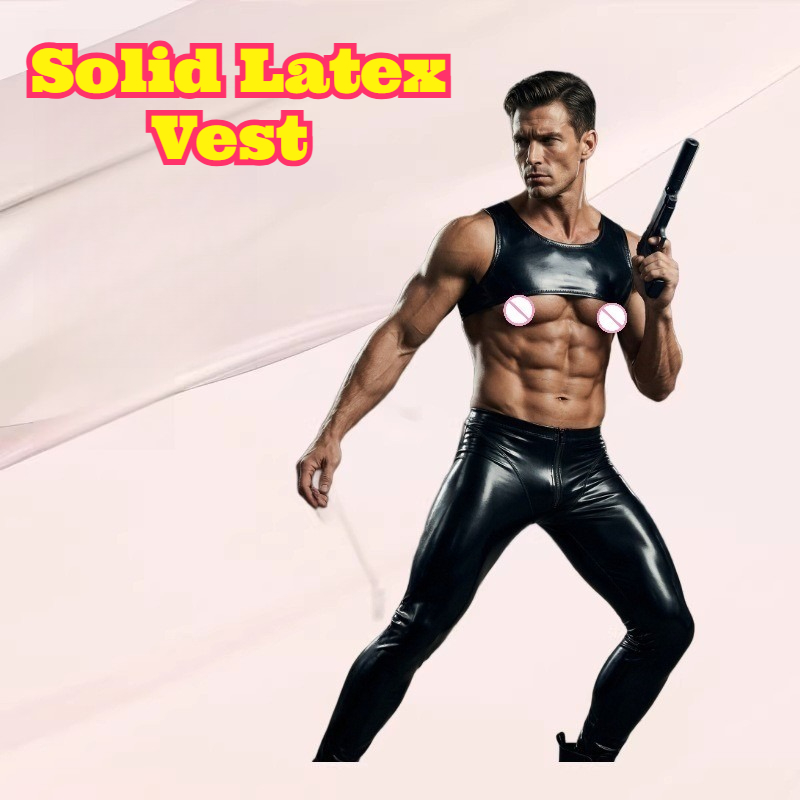 Top corto ajustado de látex só - Tank Top Muscle reseña y precio