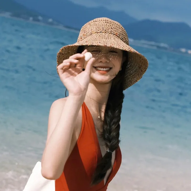 Sombreros de sol de verano par - Bucket Hat Straw reseña y precio