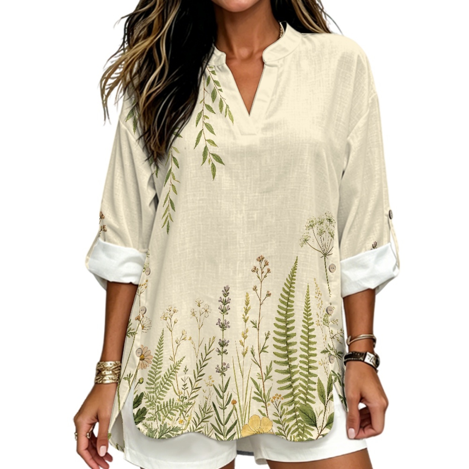 INSTANTARTS Camisa de lino con - Linen Shirt Breathable reseña y precio