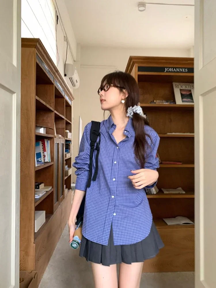 Camisas a cuadros azules Vinta - Shirt Camp Collar reseña y precio
