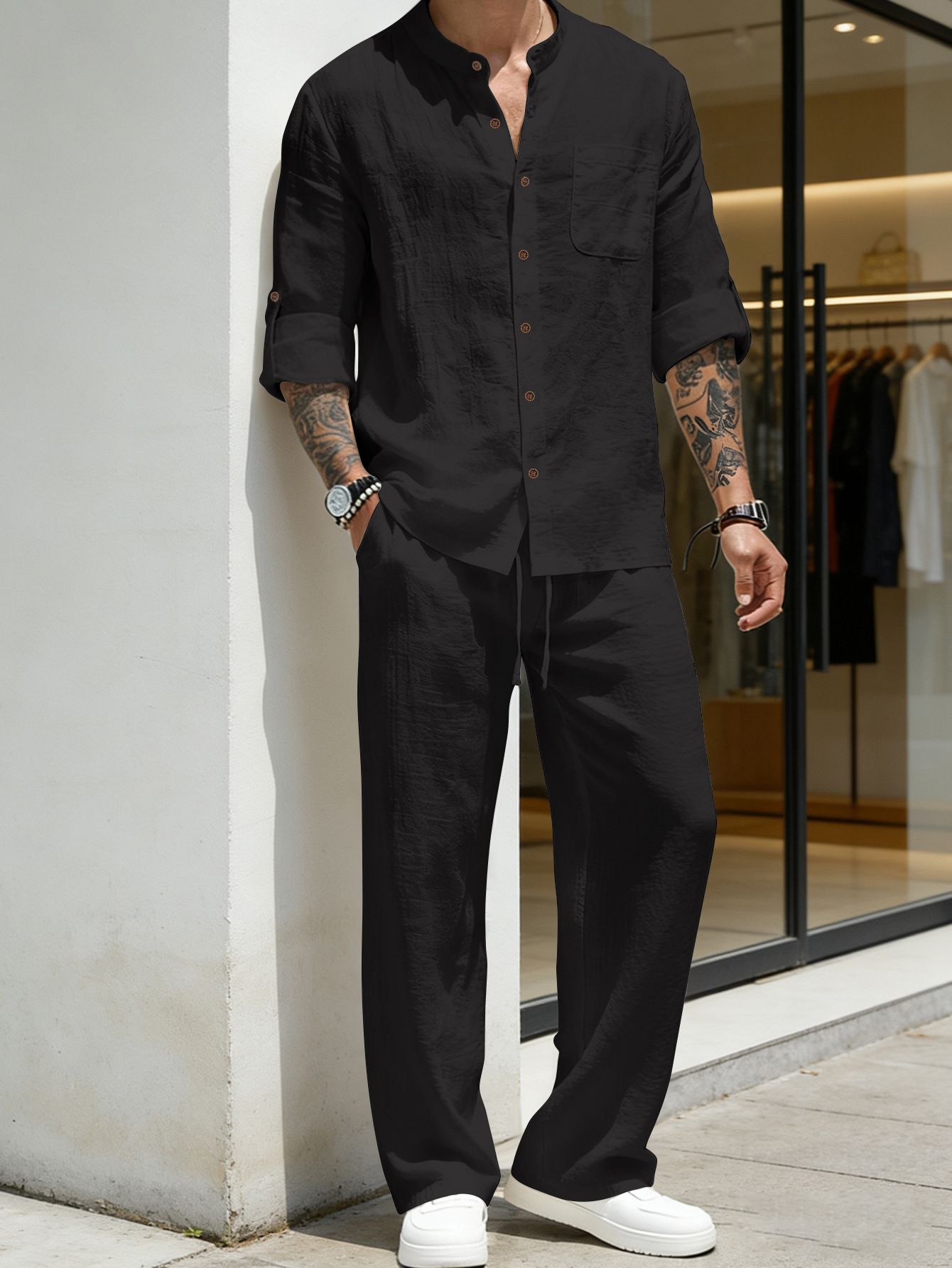 Conjunto de Camisa y Pantalone - Linen Shirt Breathable reseña y precio