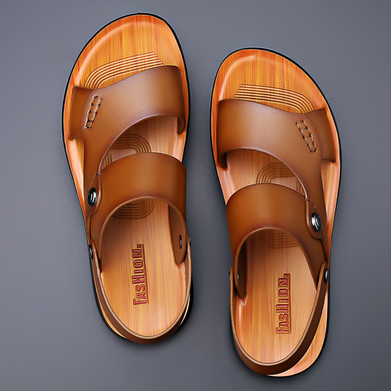 Yomior-zapatos de piel auténti - Flip Flop Leather Men reseña y precio