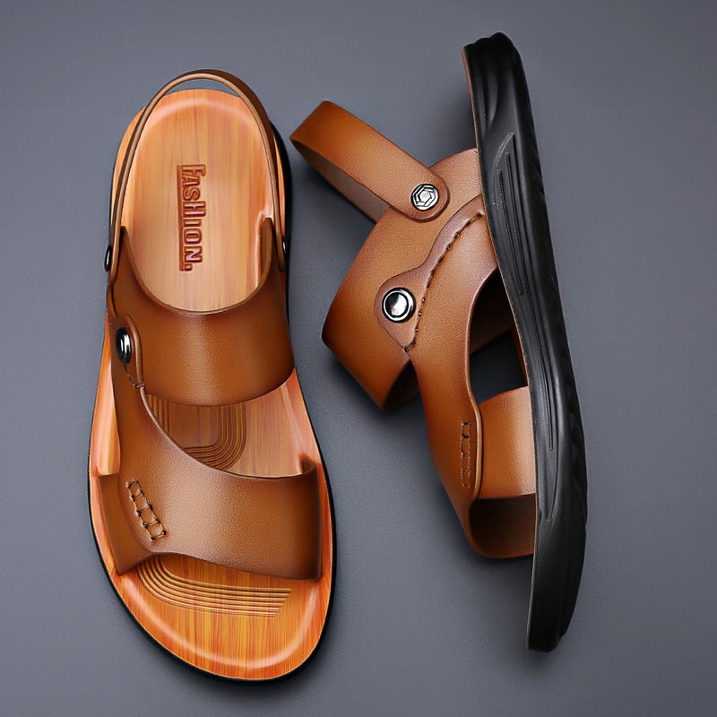 Yomior-zapatos de piel auténti - Flip Flop Leather Men reseña y precio
