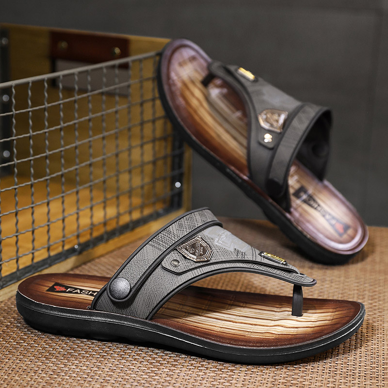 Sandalias de cuero a la moda p - Flip Flop Leather Men reseña y precio